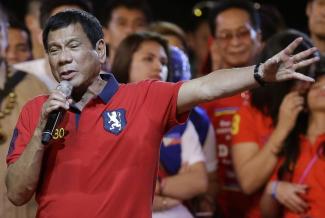 Duterte campaigning in Manila in early May.