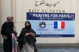 “Prayer for Paris” at a Mosque in London.