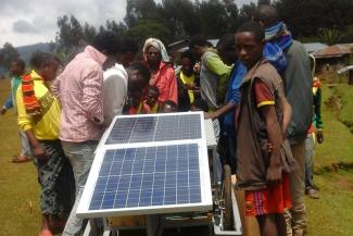 A mobile solar wagon, developed by students  of Arba Minch University.