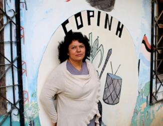 An activist stands at the COPINH office in La Esperanza, Intibucá, Honduras. The civil-society organisation defends indigenous rights.