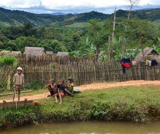 Ein Dorf im Xe Sap Nationalpark in Laos.