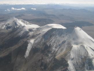Andean glaciers are shrinking due to global warming.