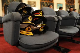 The appetite for dabbling in domestic politics has gone down: officers’ hats taken off for a ceremonial dinner in Dhaka.