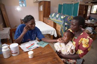 In Tanzania, each child has to visit a Reproductive and Child Health (RCH) clinic every month for health exams: Mother-child clinic in Kalabezo.