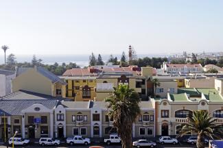 In Namibia,  the rich get richer and the poor get poorer: view on Swakopmund, a popular holiday destination for rich Namibians.