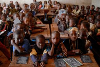 Village school in Mali: Primary education for all was one of the Millennium Development Goals.