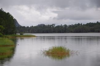One of the few water reservoirs in Mauritius.