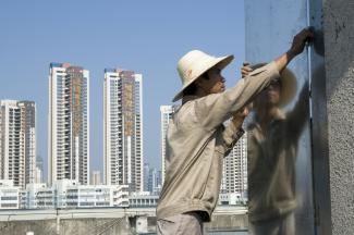 Construction worker in Guangzhou