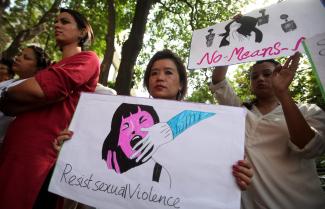 Demonstration gegen Vergewaltigung in Neu-Delhi.