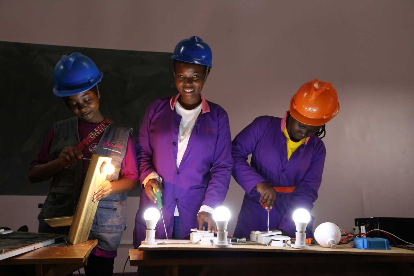 jd Three participants in the Girls With Tools programme.
