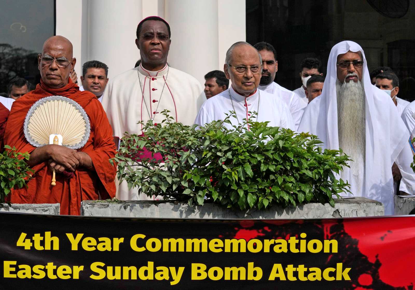 Representatives of various religions jointly commemorated the fourth anniversary of the serious bomb attacks on Catholic churches in Colombo, Sri Lanka on Easter Sunday 2019.