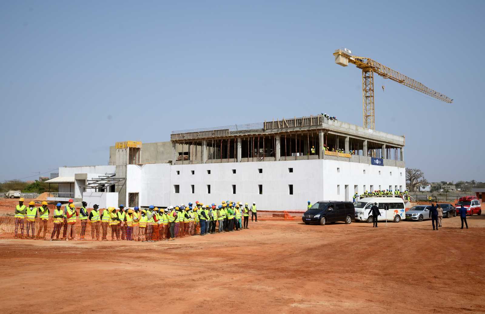 Von Deutschland und der EU unterstützter Bau einer Anlage für Impfstoffproduktion von Biontech und dem Institut Pasteur de Dakar in der Region Dakar, 2022. 