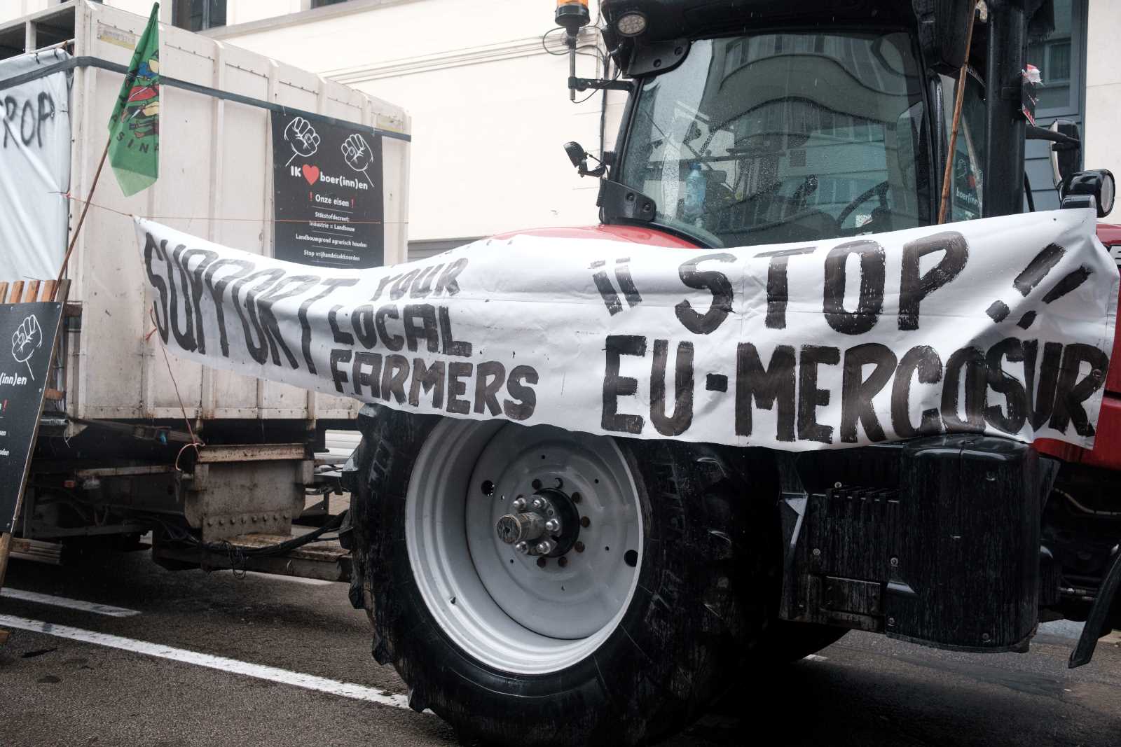 Proteste europäischer Bauern gegen das EU-Mercosur-Abkommen in Brüssel im Februar.