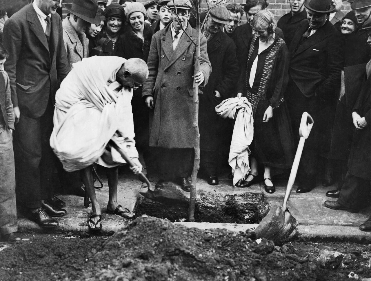 Mahatma Gandhi in London in 1931: His public display of humility was quite effective politically for several reasons. 