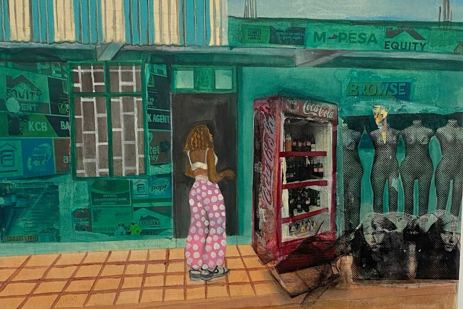 “Over-the-Counter” by Taabu E Munyoki, part of the consumption-critical exhibition MORE IS MORE in Nairobi, Kibera Arts District.