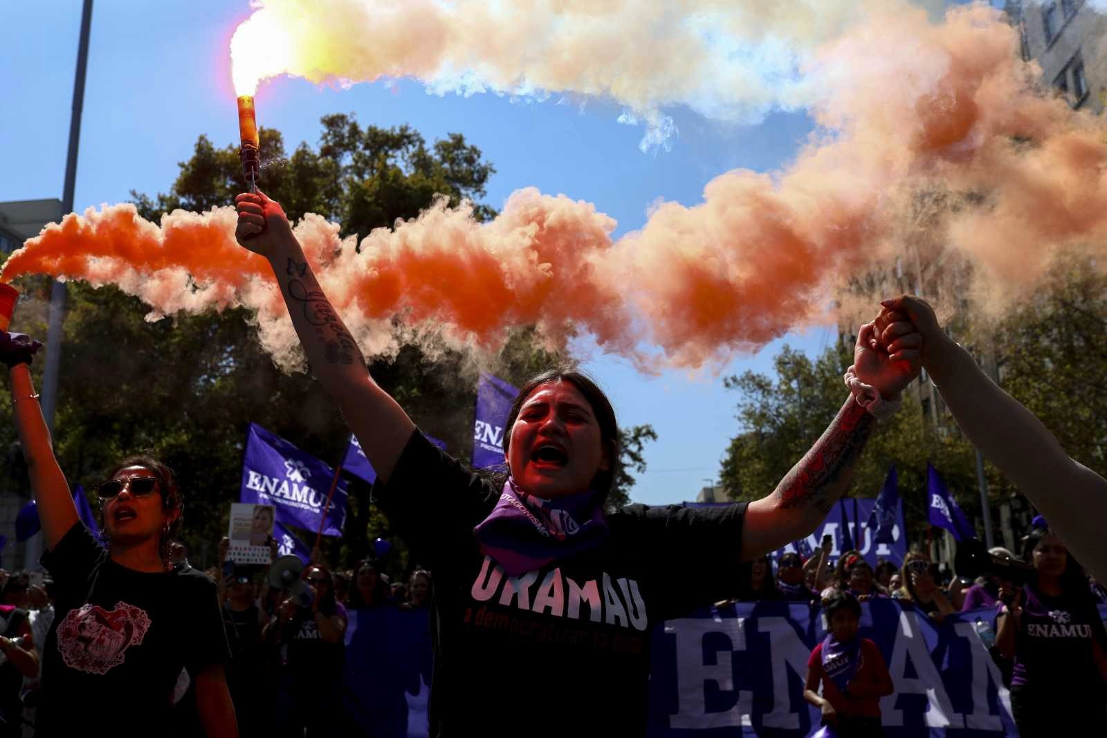 Protests to mark International Women’s Day in Santiago de Chile in 2025.