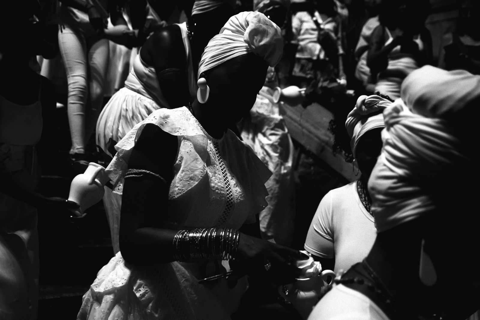 At an event in São Paulo in 2024, women commemorate the abolition of slavery in Brazil in 1888.