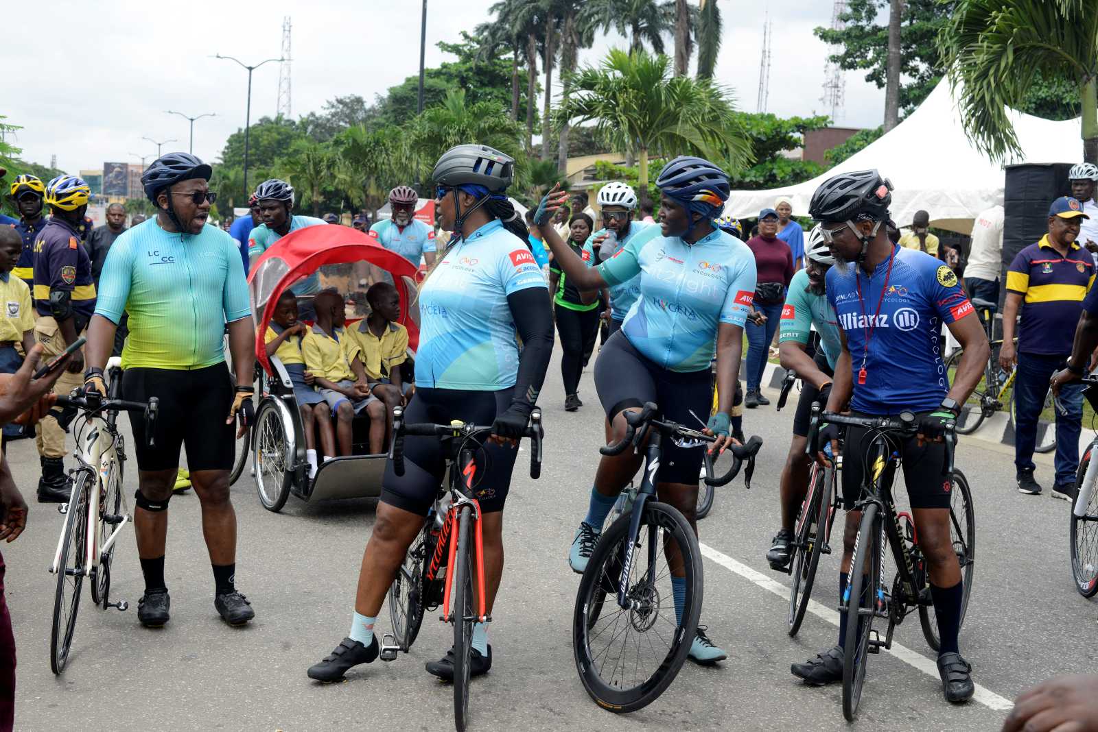 Bicycle riders gather during the Lagos State Government 2022 World Car Free Day.