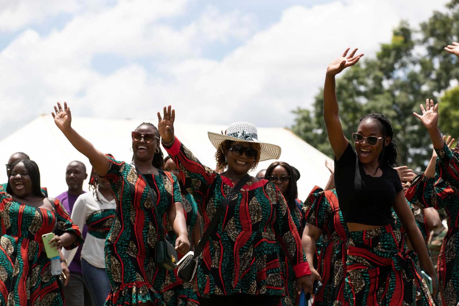 Sambische Frauen feiern im März 2024 den Internationalen Frauentag in Lusaka, der Hauptstadt des Landes.