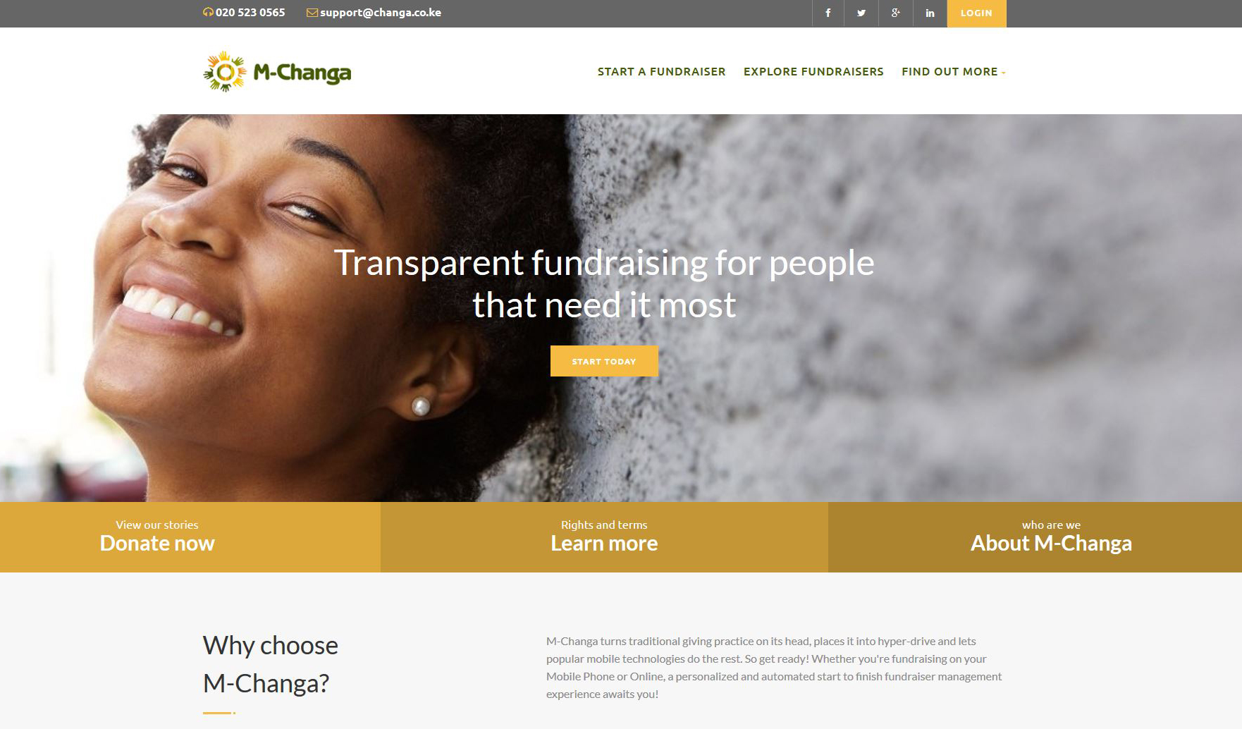 Screenshot von http://changa.co.ke/