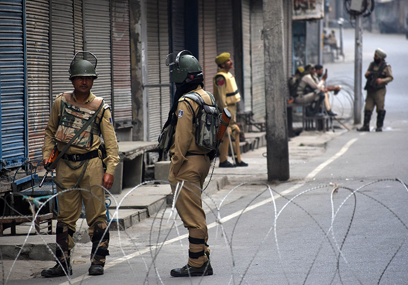 Troops mark daily life in Kashmir.