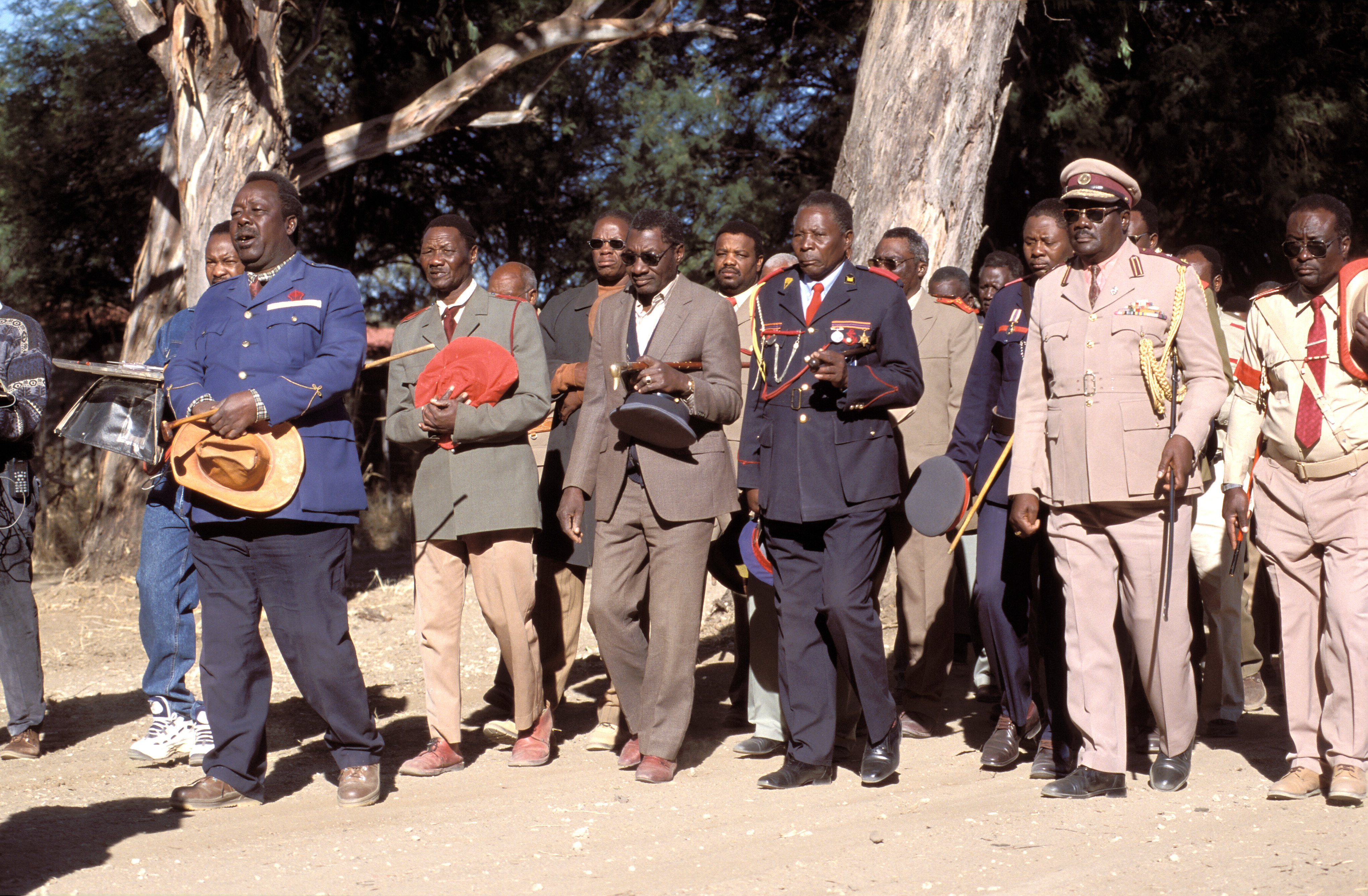 Politiker der Herero gedenken ihrer im Befreiungskampf gefallenen Mitglieder in Okahandja, Namibia.