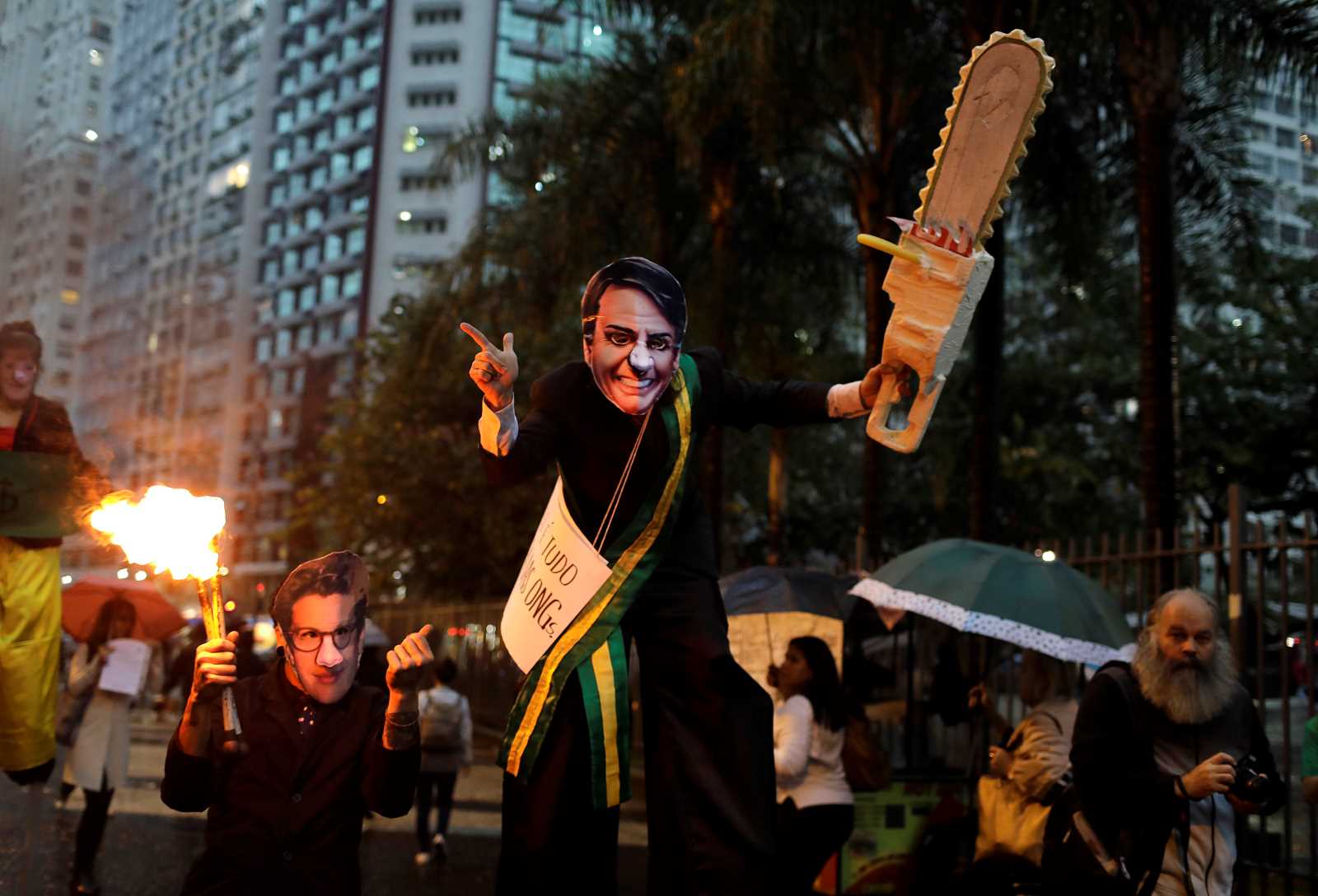 Anti-Bolsonaro, pro-environment protesters in Rio de Janeiro in 2019.