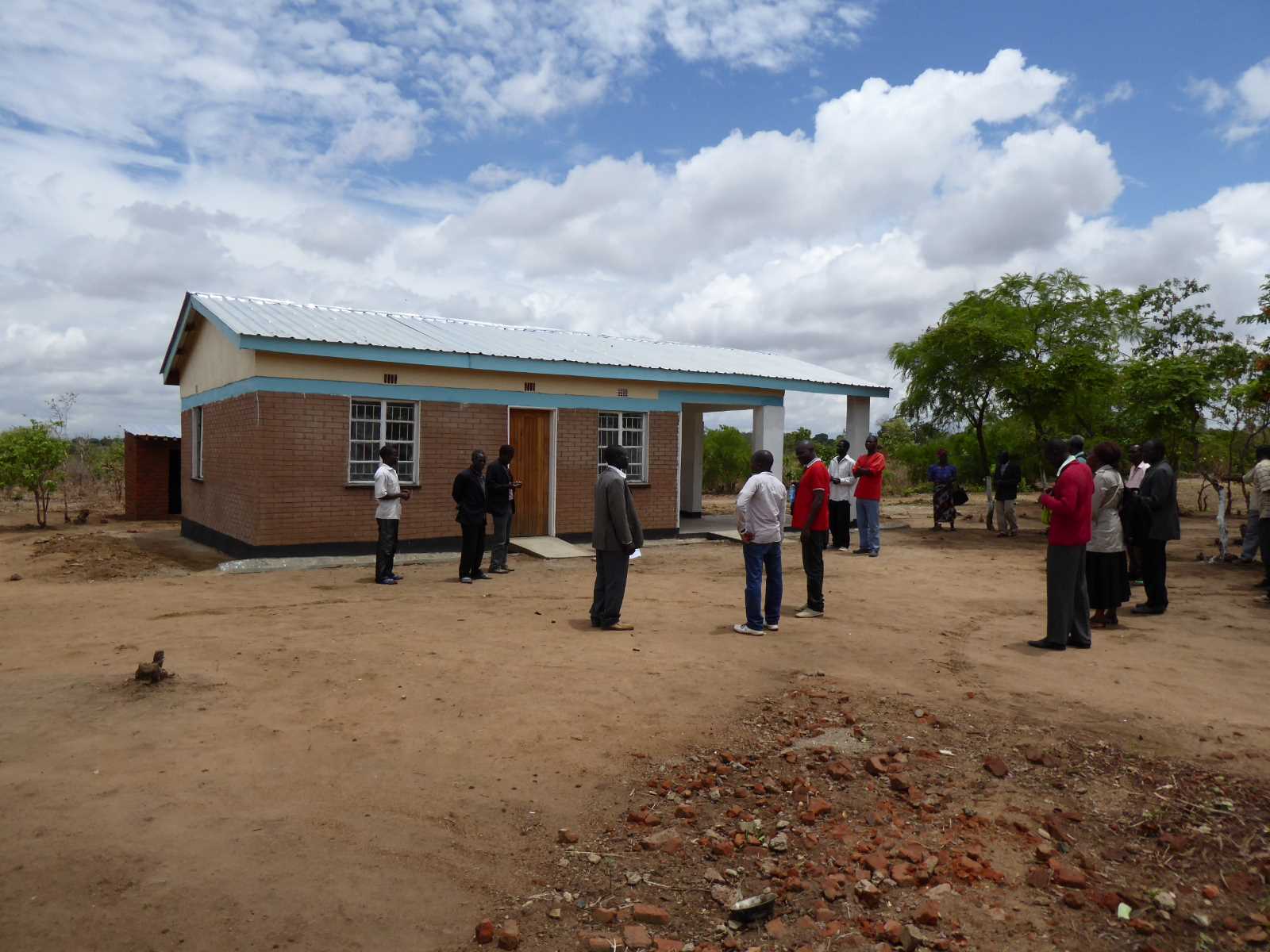 A completed village health centre, ready to be handed over.