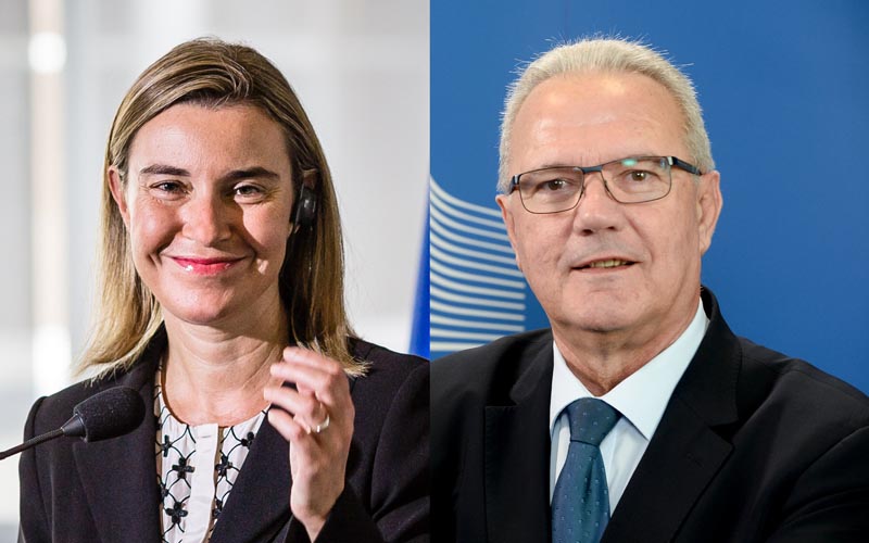 Hohe Vertreterin für Außen- und Sicherheitspolitik: Federica Mogherini; EU-Kommissar für Entwicklungspolitik: Neven Mimica.