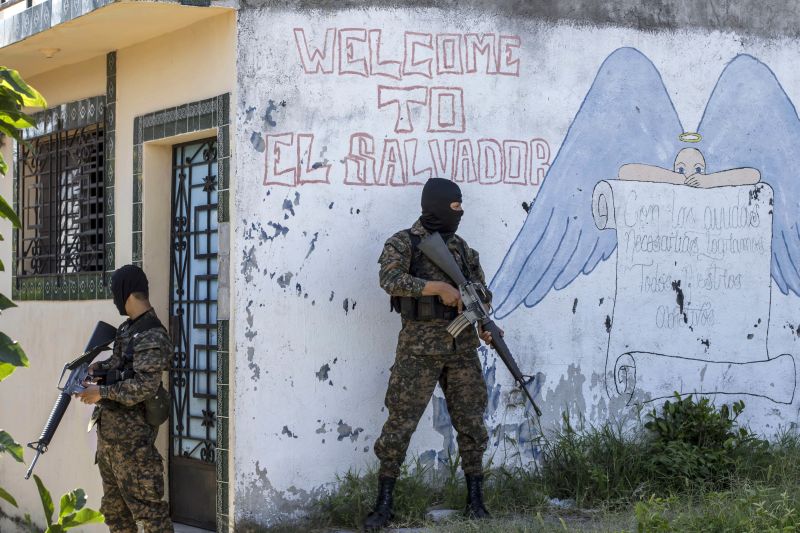 Police operation in a gang-controlled neighbourhood of Ilopango, El Salvador, last summer.