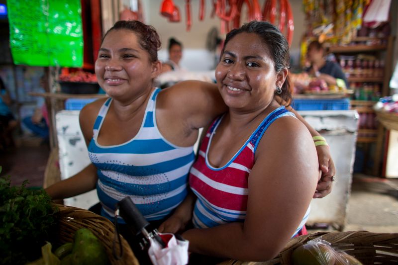Today, twice as many people around the world are overweight than are undernourished: Nicaraguan market vendors.