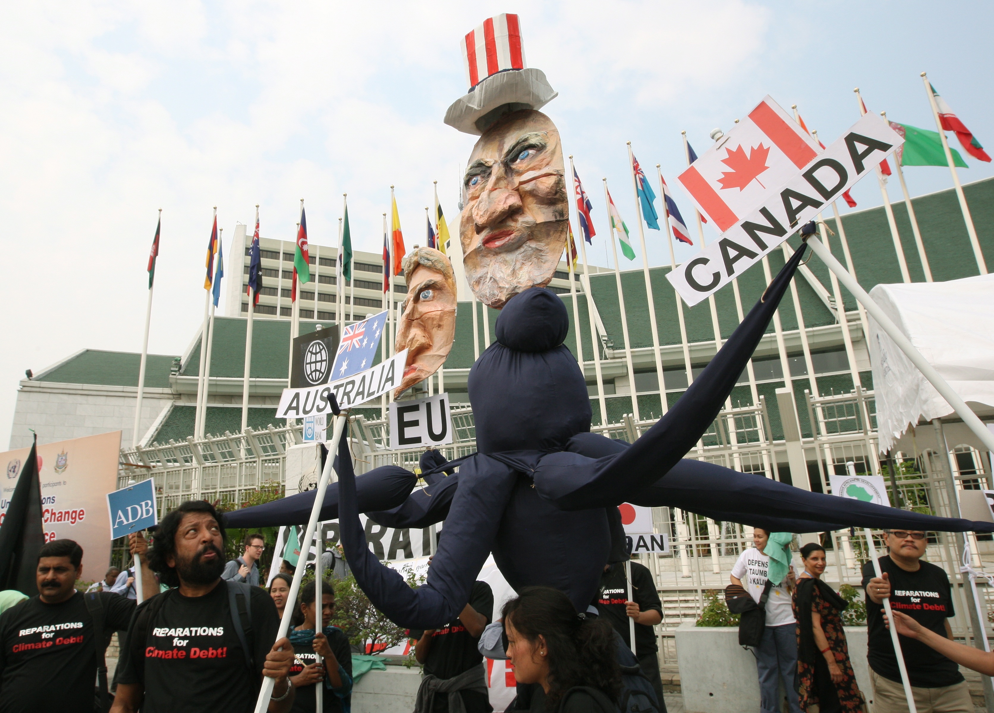 "Reparations for climate debt" demanded by civil-society activists in Bangkok in April 2011.