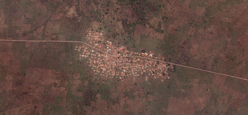 Satellite images help, but data-collection on the ground is indispensable: a settlement in northern Ghana.