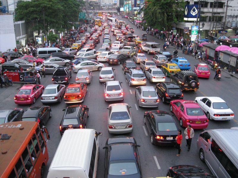 Traffic jams are a daily nuisance in Thailand’s capital Bangkok.