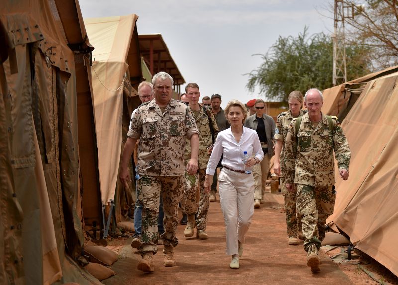 Defence Minister Ursula von der Leyen visiting German peacekeeping troops in Mali this summer.