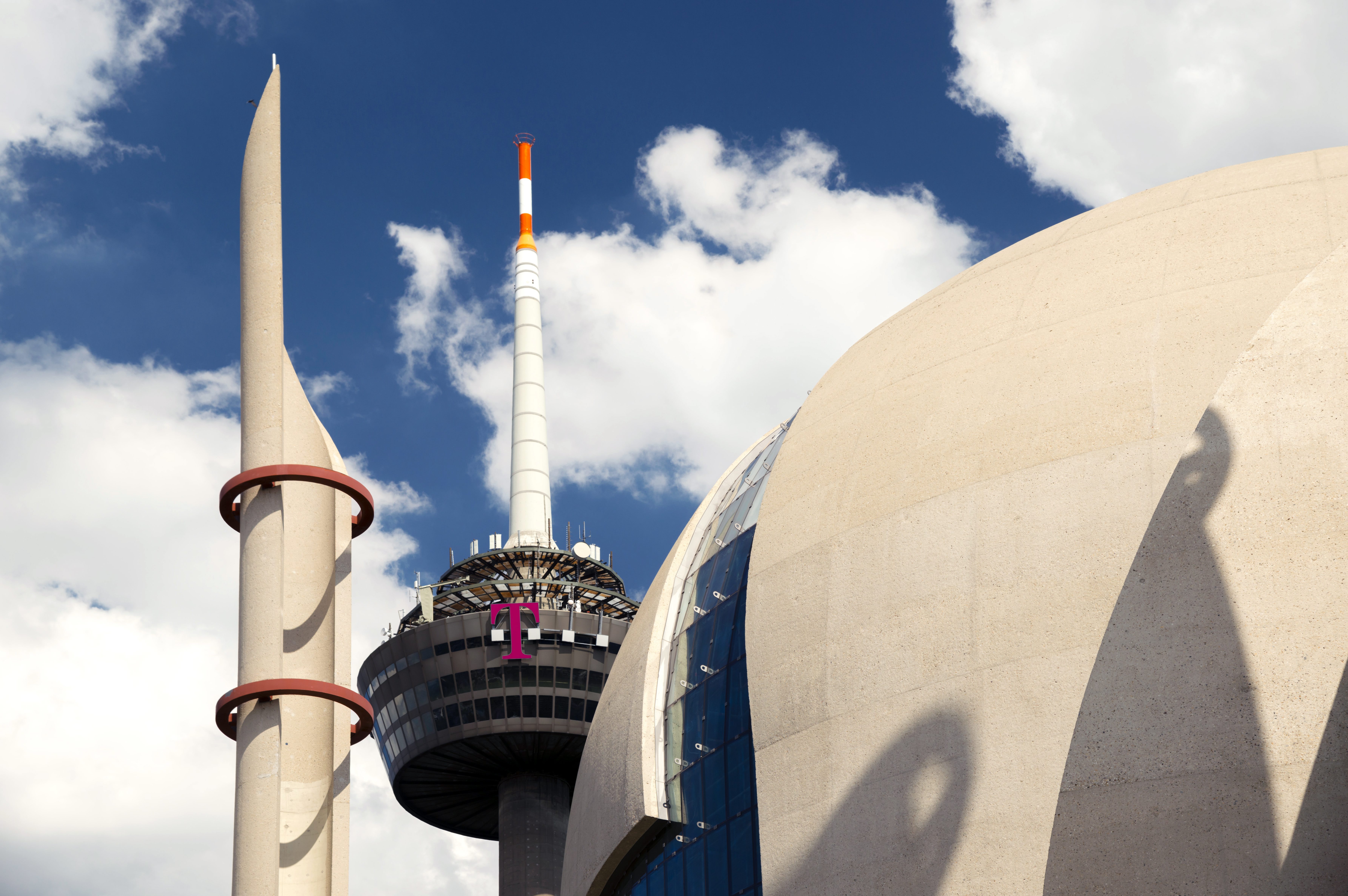 Islam is part of Germany: mosque and TV tower in Cologne.