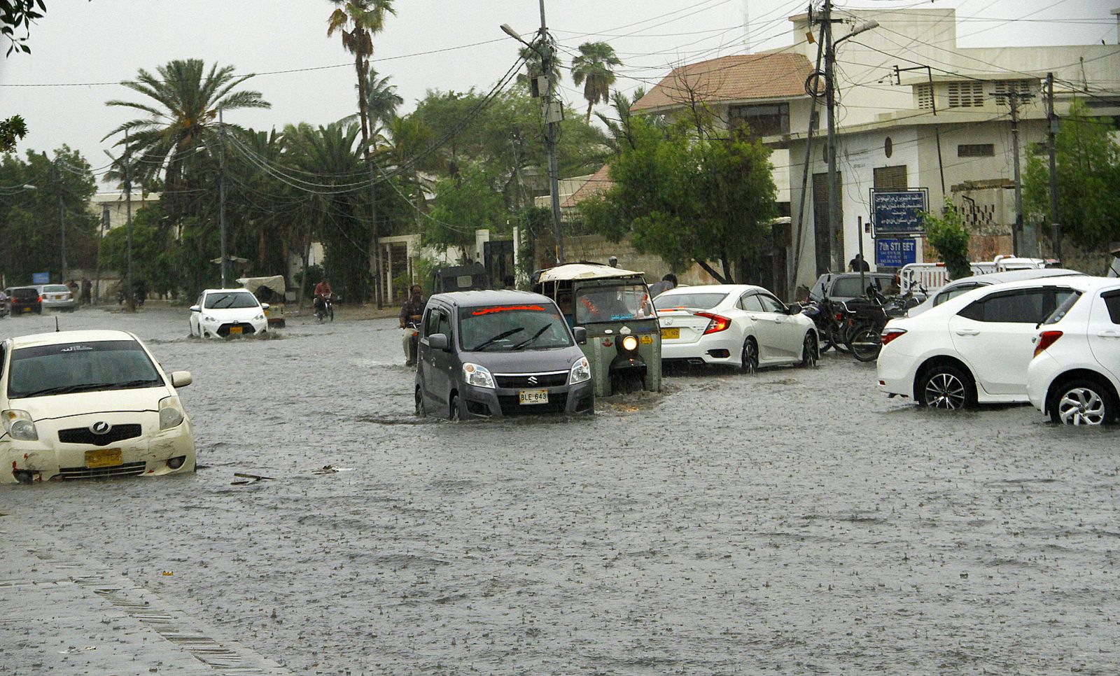 Extremwetterereignisse nehmen in Pakistan zu: Überschwemmung in Karatschi im Juli.