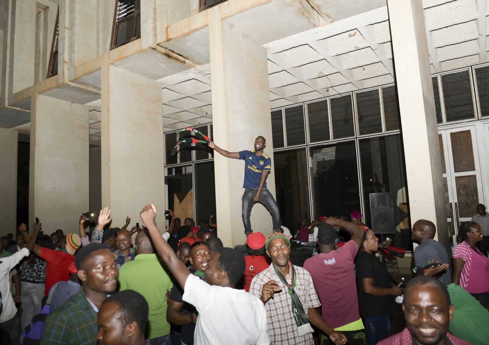 Opposition party supporters celebrate following the Constitutional Court’s ruling in Malawi’s capital Lilongwe.