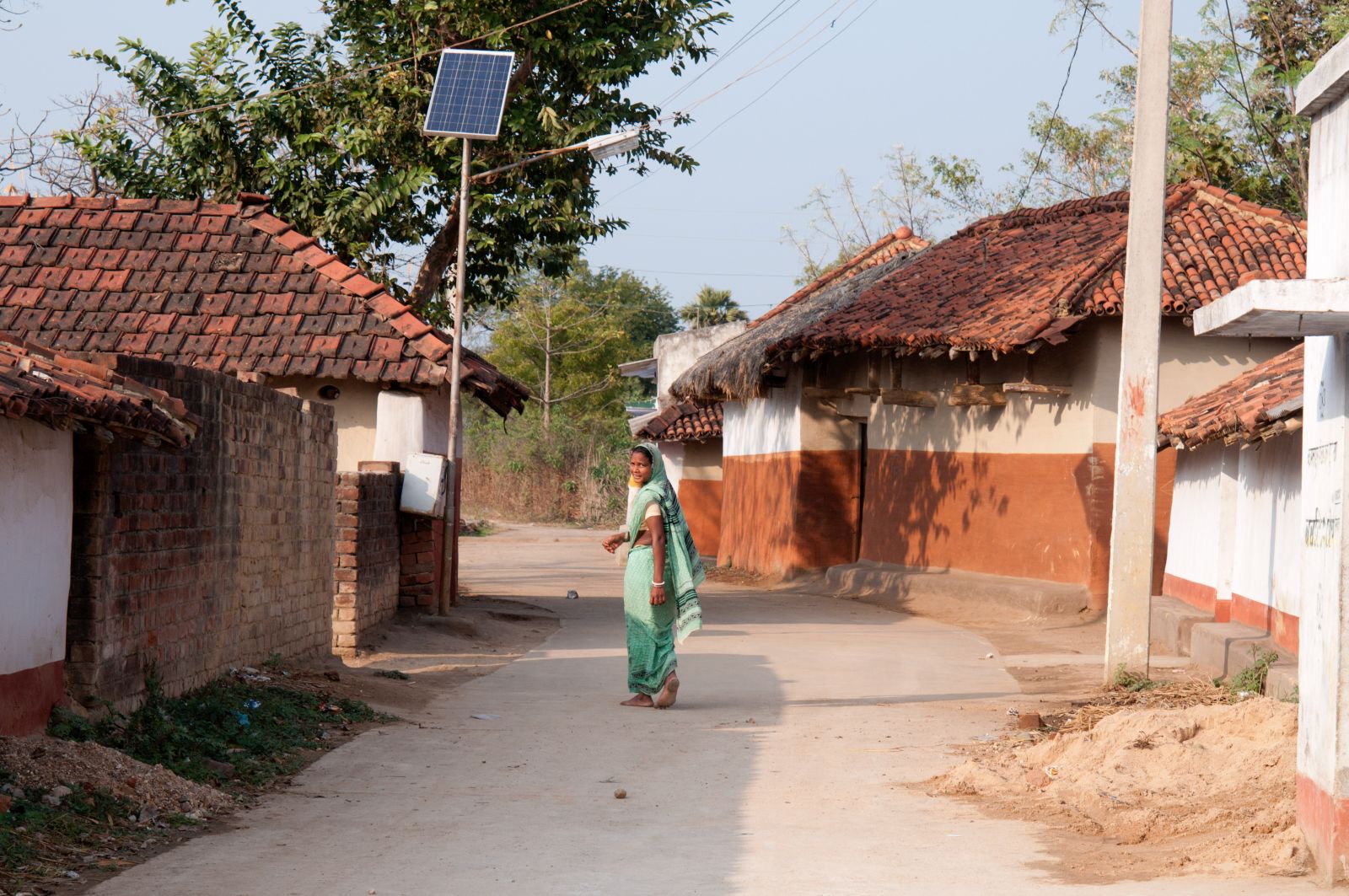 Nectoy/Lineair Solar panel in a village in Jharkand state.