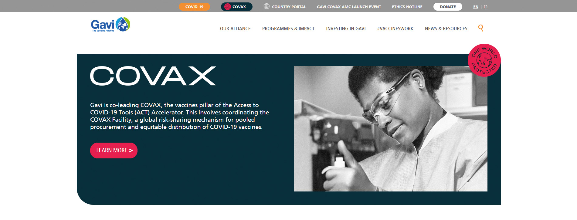 Screenshot: Gavi/Covax: https://www.gavi.org/covax-facility