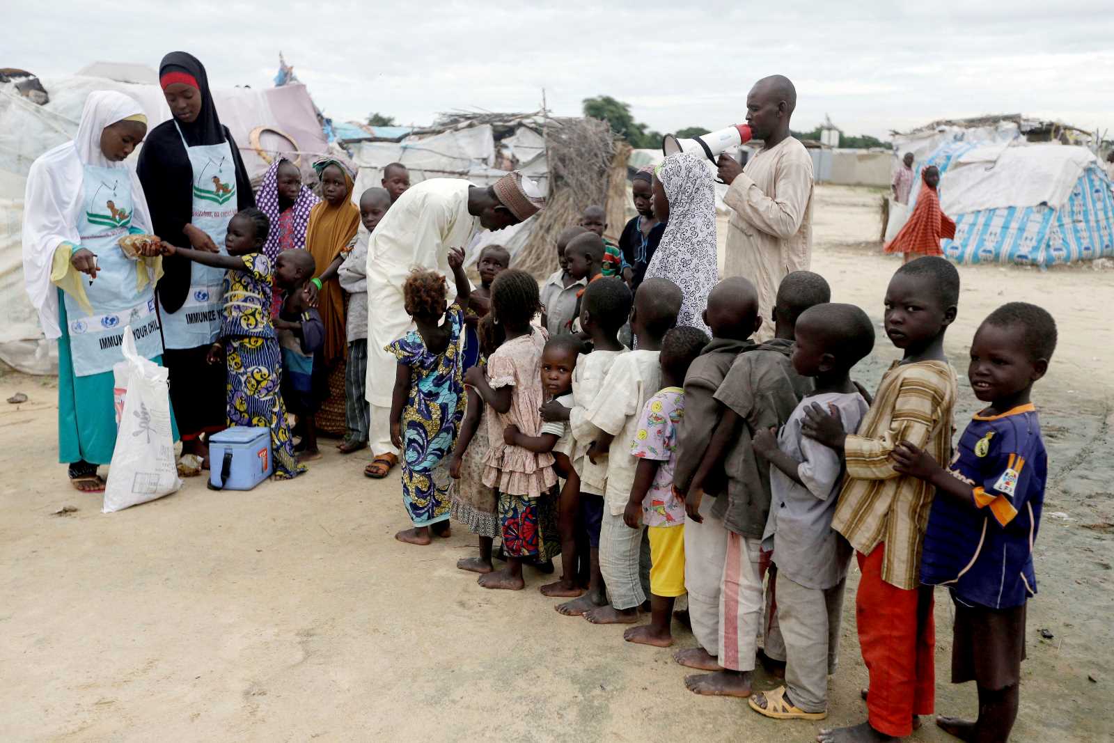 Polio ist Geschichte – Impfungen in einem Lager für Binnenvertriebene in Nigeria.