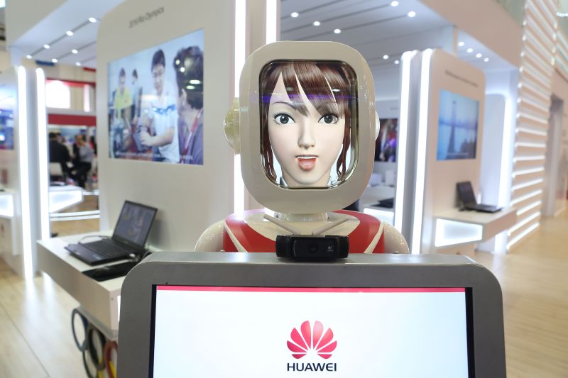 photoshot/picture-alliance Huawai stand at trade fair in Sao Paulo.