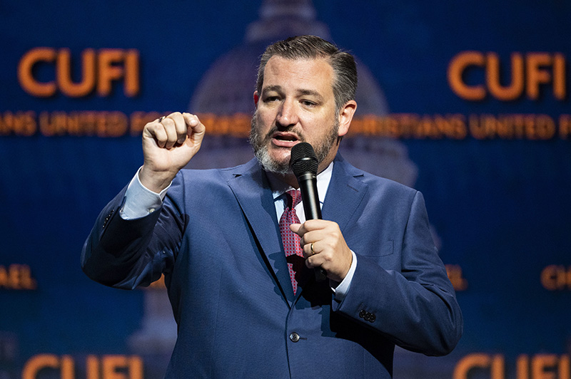 Republican Senator Ted Cruz addressing this year’s CUFI conference.