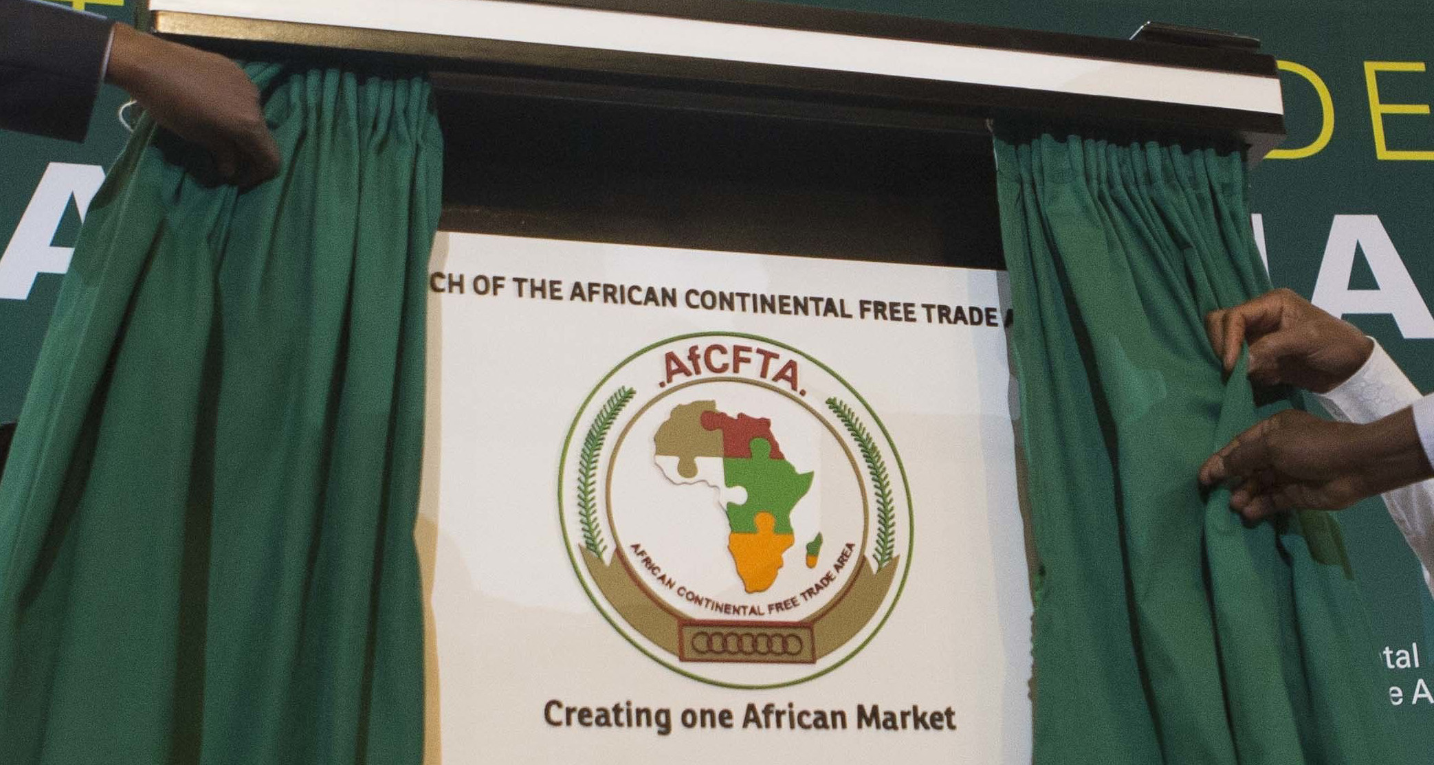 Enthüllung des AfCFTA-Logos in Kigali im März 2018.