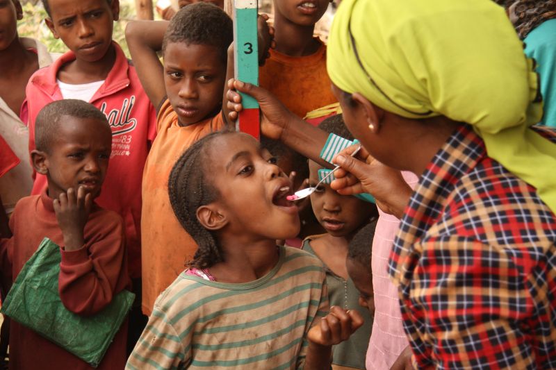 Massenimmunisierung gegen Trachom in Äthiopien.