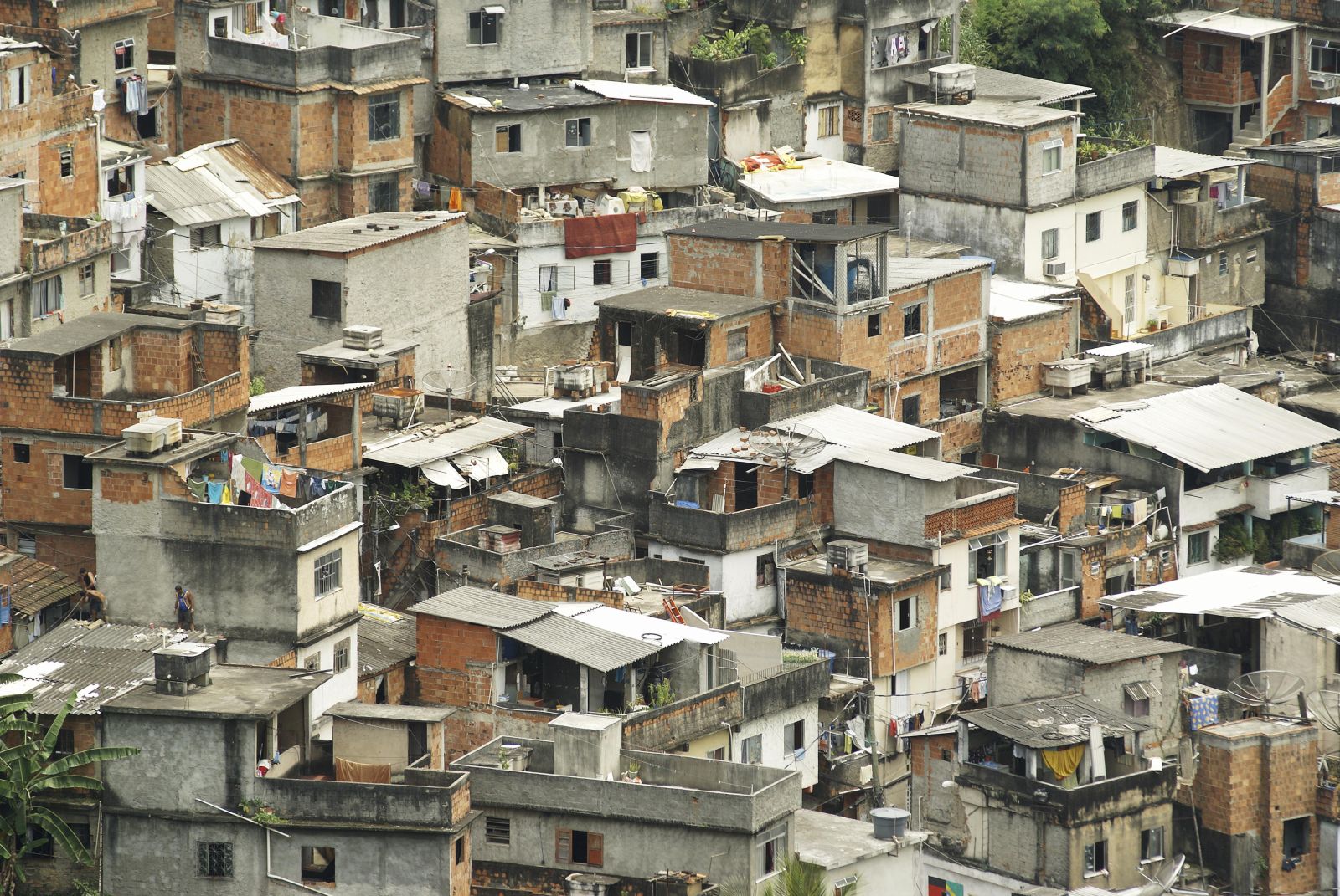 People who live in slums are more likely to develop mental disorders than other people. Favela in Rio de Janeiro.