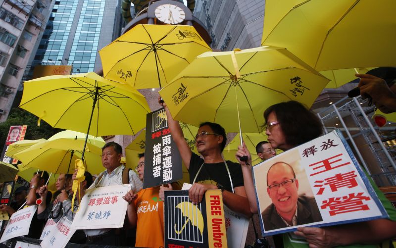 Protest in Hong Kong: Die Menschenrechtslage in China wirft einen düsteren Schatten auf die zu erwartende Geldvergabepolitik der AIIB.