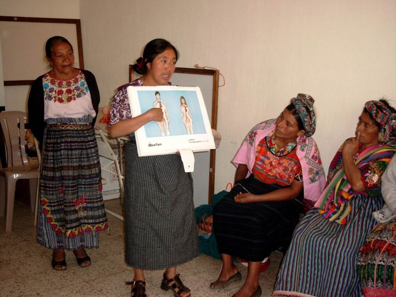 Training course for traditional midwives in Guatemala.