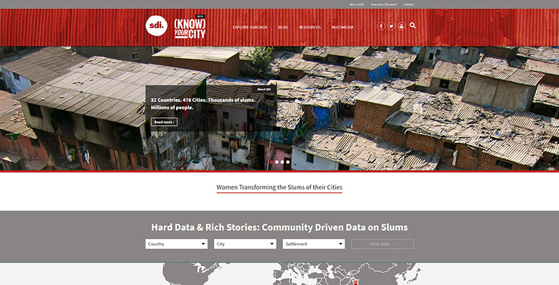 Screenshot: www.sdinet.org SDI ist eine Bewegung der Armen, die dazu aufruft, Städte „slumfreundlicher“ zu machen.