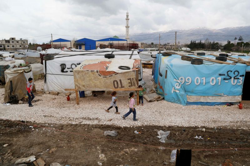 picture-alliance/abaca Syrian refugee camp in the Bekaa Valley.